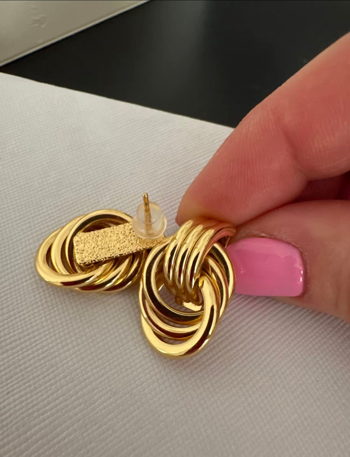 Double hoop stud earrings