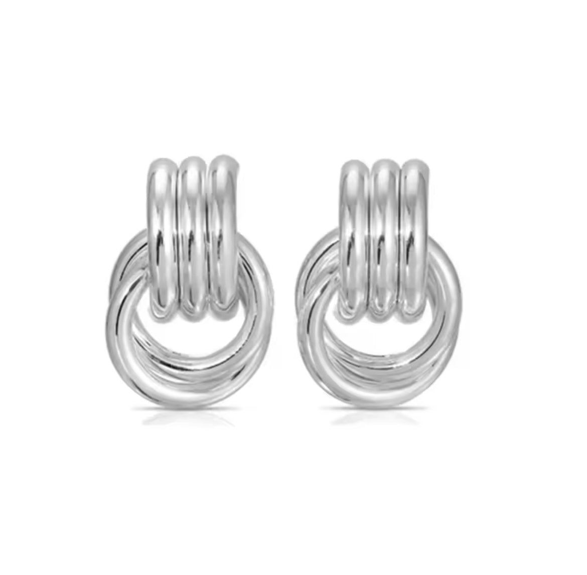 Double hoop stud earrings