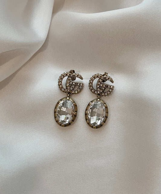 Crystal grace drop earrings
