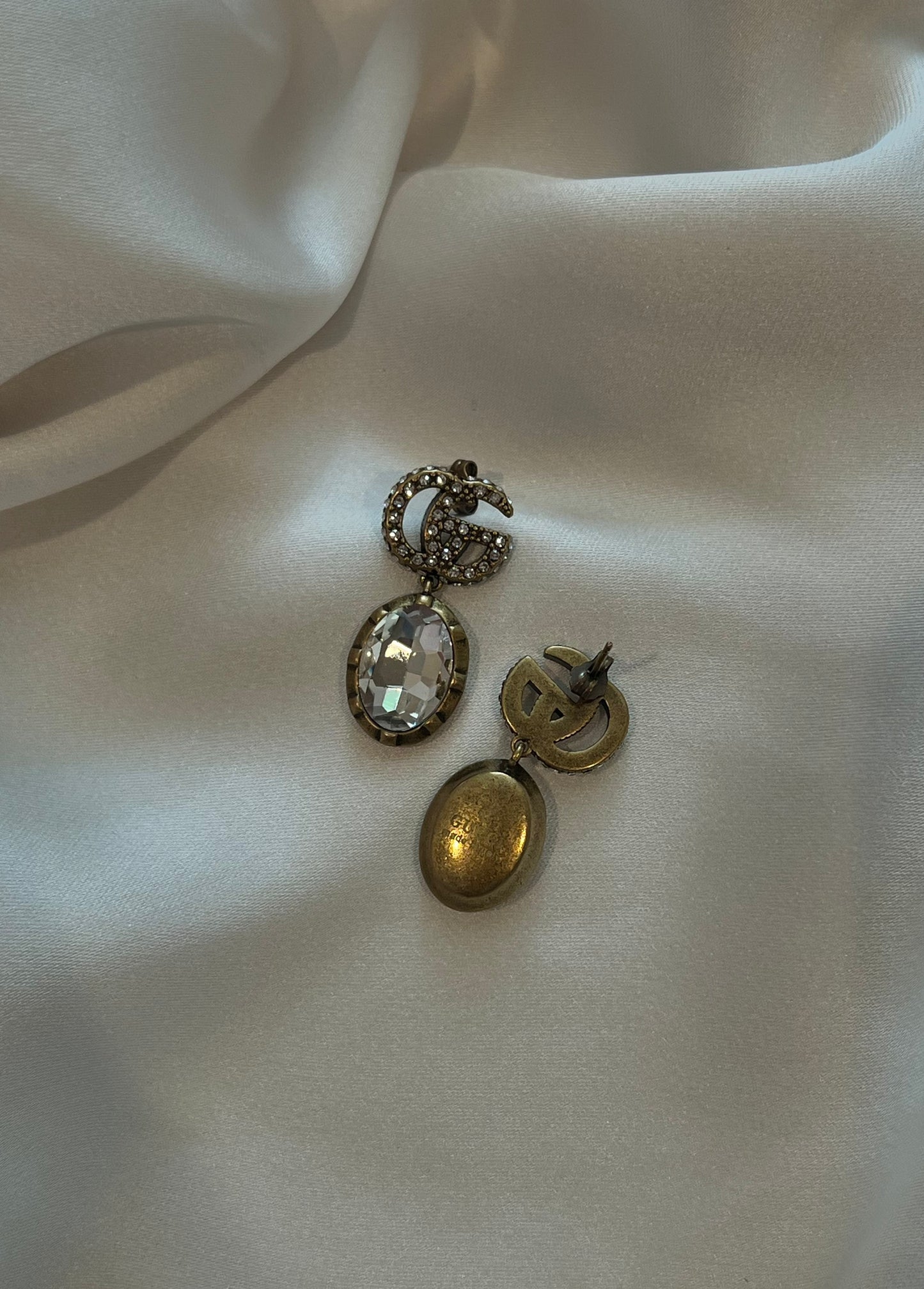 GG crystal gold earrings