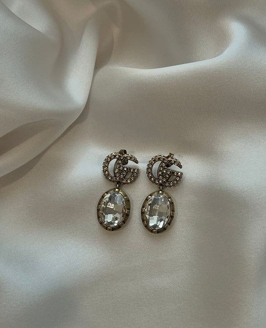 GG crystal gold earrings