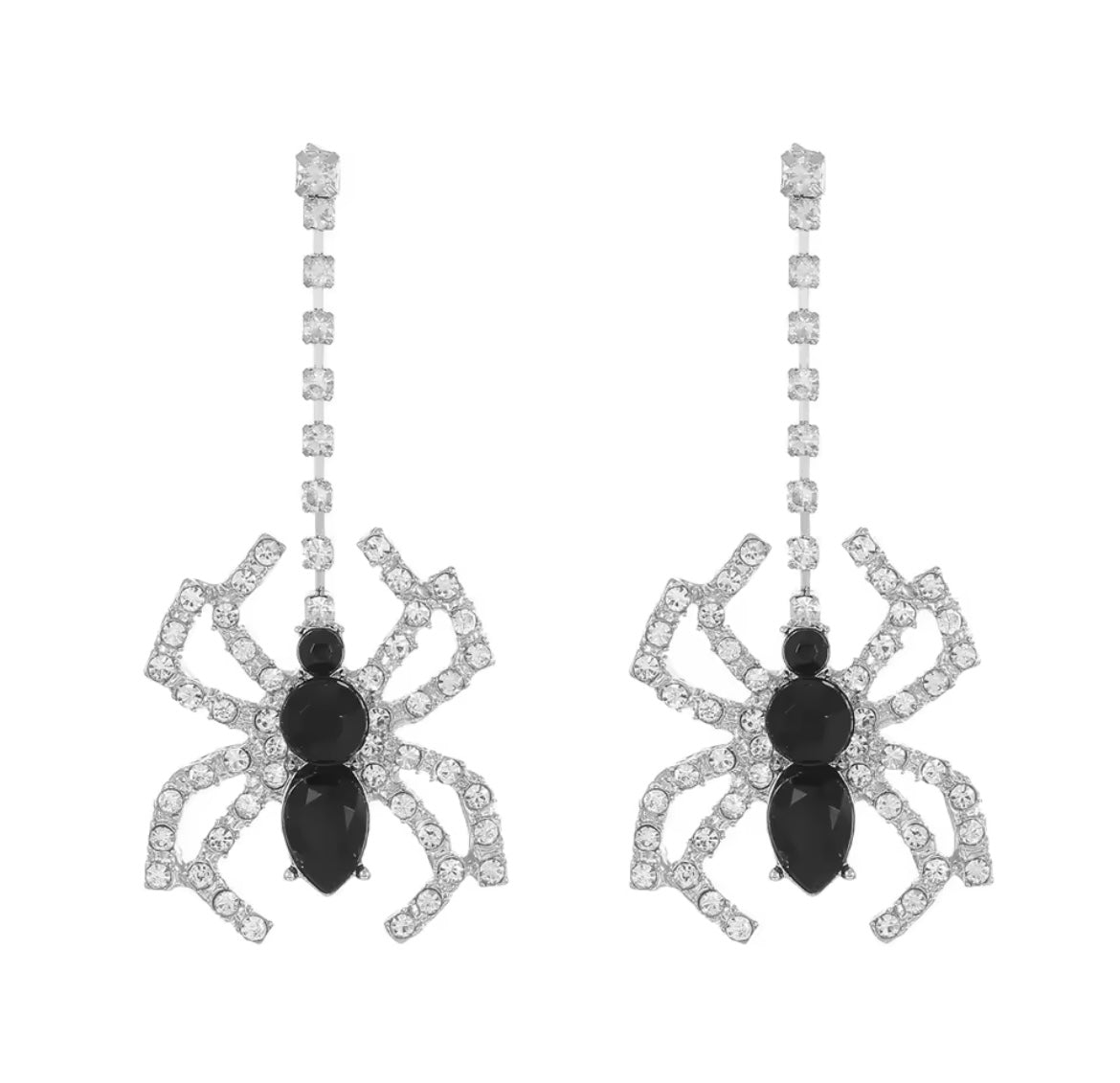 Spider crystal earrings