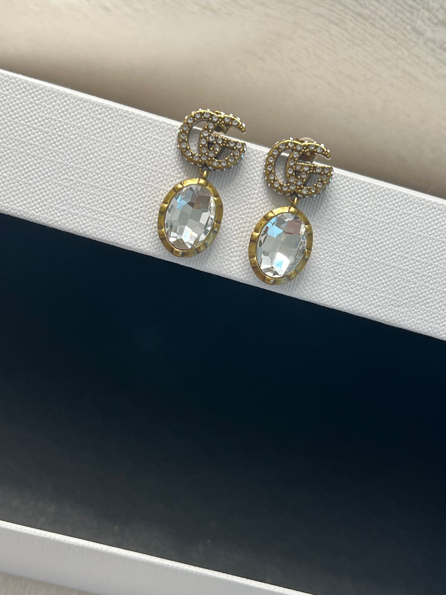 GG crystal gold earrings