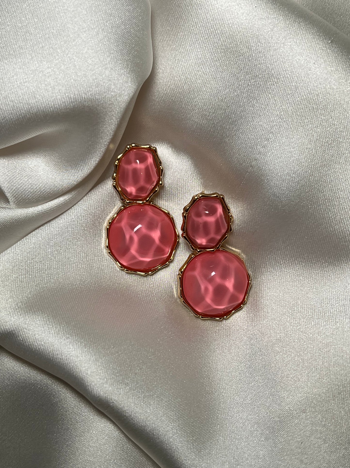Acrylic water drop earrings - Pink